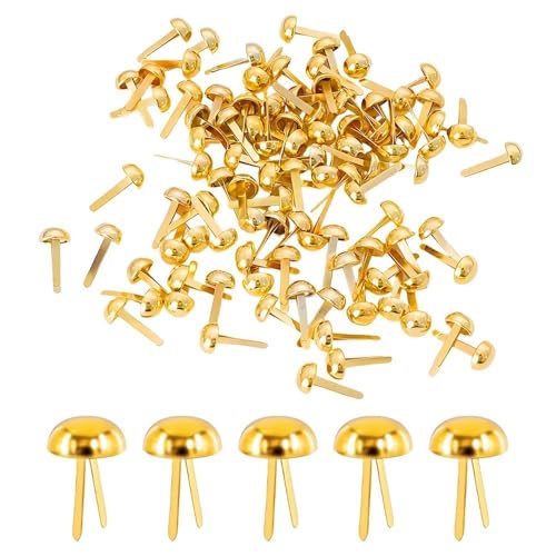 100 Pcs Gold Split Pins - 8x16mm Metal Paper Fasteners Split Pins Paper Fasteners for Scrapbooking DIY Crafts Office Supplies Brass Brads & Craft Fasteners