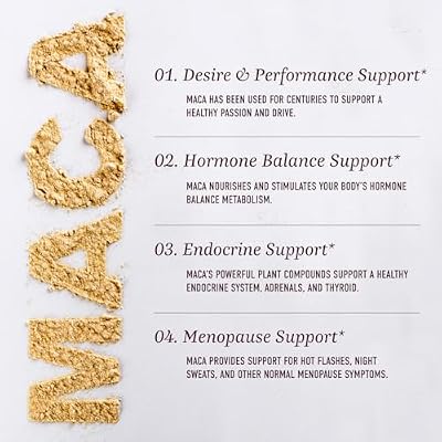 Maca Root Gummies | Drive, Performance & Energy Support | High-Concentration 4:1 Extract | Hormone Balance for Women | Delicious Peach Flavor | Vegan, Non-GMO & Third-Party Tested | 60 Maca Gummies