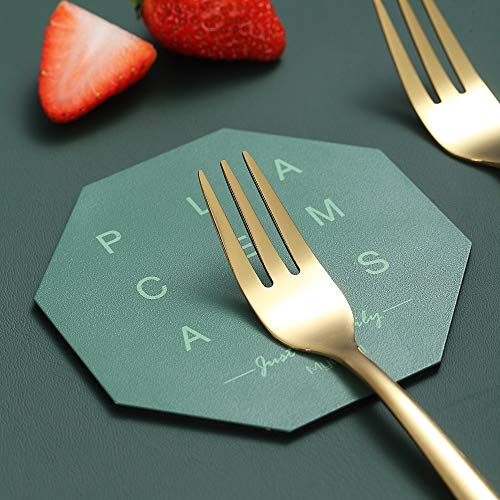 Gold Dessert Forks 4 Pieces, Homquen 6" Modern Design Stainless Steel Tea Fork Set, Small Cake Fork, Fruit Forks Silver For Parties Events Wedding Dishwasher Safe #TOP5
