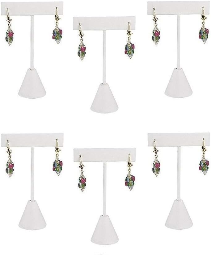 888 Display USA ® - 3 Black Velvet Earring T Stand Showcase Displays (5.75" (3 Pack), Black Velvet)