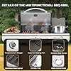 4-Burner Gas BBQ Grill with Side Burner, Porcelain-Enameled Cast Iron Grates, Baking Pan, 42,000 BTU Stainless Steel Propane Grill