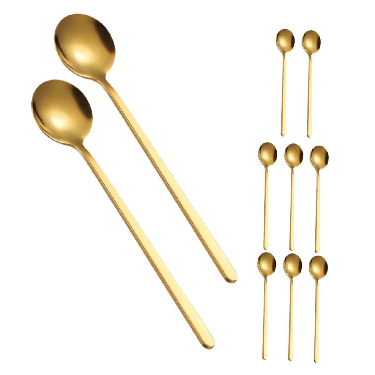 PRETYZOOM 30 Schöpfkelle aus Edelstahl dekorative Dessertlöffel Rührlöffel zum Kochen Löffel aus Metall Cafélöffel rostfreie Stahllöffel Joghurtlöffel Rostfreier Stahl Golden