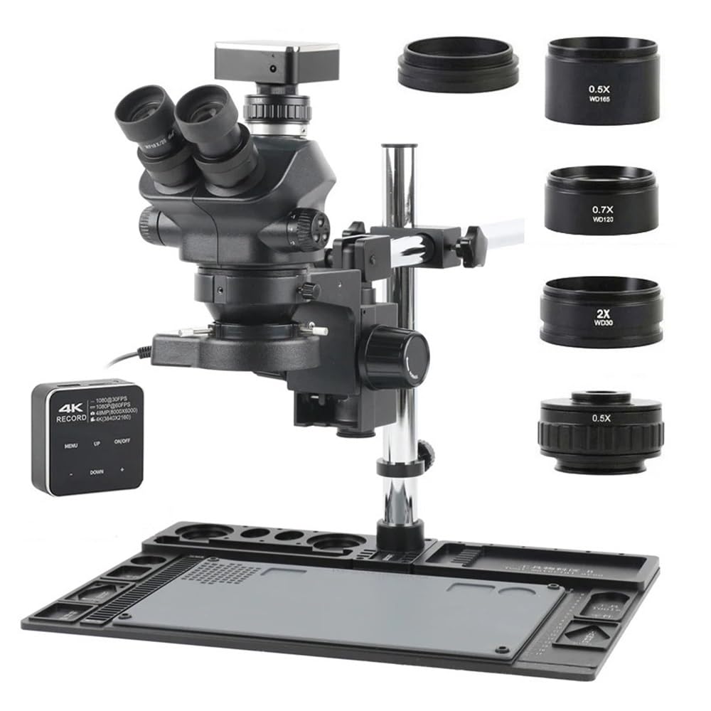 Akcesoria do mikroskopu laboratoryjnego 3.5X-50X 100X Simul-Focus 7050 Kamera z ekranem dotykowym Mikroskop Stereofoniczny Aluminiowy stół warsztatowy