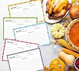 Recipe Cards 75 PCS 4x6inch Double Sided Thick Card Stock Original 5 Fruit Design Fit with Recipe Binder Recipe Box Gift for Bridal Shower Wedding Housewarming