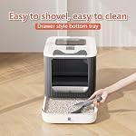 Upgraded Fully Enclosed Cat Litter Box with Lid, Covered Cat Box Enclosure, Anti-Splashing Easy to Clean Kitty Litter Boxes with Drawer, 3 Modes can Use from Kitten to Adult(White&Grey) - Image 5