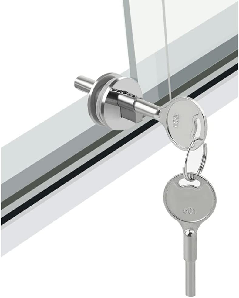Glass Lock Sliding Door Lock with Key Display case Locks Suitable for Commodity Display Collection cabinets Sliding Glass Door cabinets Suitable for Thickness 0.12"-0.23"
