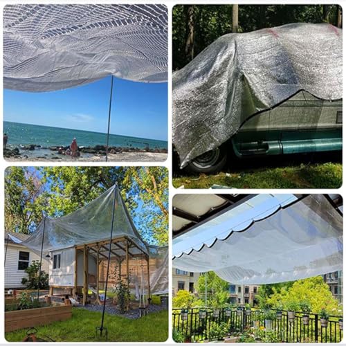 Malla de sombreo de Aluminio para Invernadero, 1 m x 6 m, 99% de protección UV, Malla Reflectante para Plantas de jardín (1 m x 1 m), protección Solar óptima para el Crecimiento.