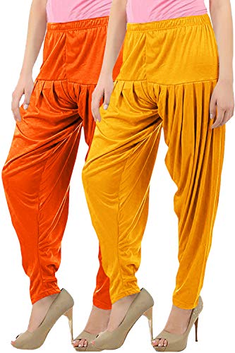 Image of Buy That Trendz Womens Patiala Pants Combo Pack of 2 Viscose Dhoti Patiyala Salwar Harem Bottoms Pants