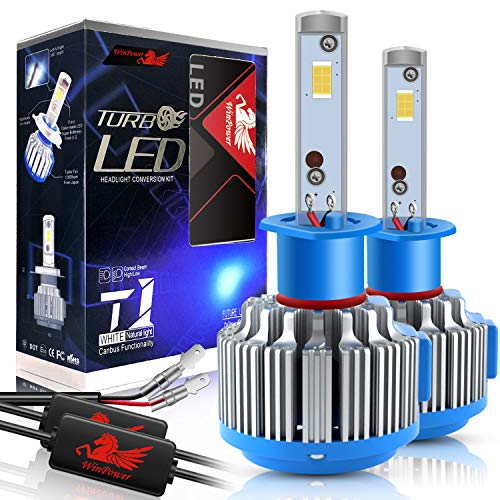 Win Power H1 LED Headlight Bulbs CREE 70W 6000K 7200LM High Beam,Low Beam,Fog Lights Cool White Conversion Kit,Canbus-2 Yr Warranty