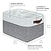 OrganiHaus Large Fabric Storage Baskets for Shelves 3 Pack, 15x11in Closet Storage Bins for Shelves, Canvas Baskets for Organizing, Linen Closet Organizers, Cloth Basket, Gray/Off-White