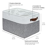 OrganiHaus Large Fabric Storage Baskets for Shelves 3 Pack, 15x11in Closet Storage Bins for Shelves, Canvas Baskets for Organizing, Linen Closet Organizers, Cloth Basket, Gray/Off-White - Image 2