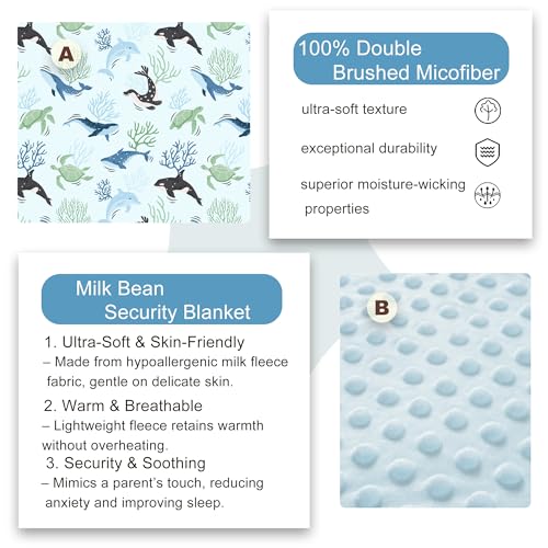 Image of Viviland Toddler Nap Mat, Rolled Sleeping Mats with Pillow and Minky Dot Blanket for Girls Boys, Kids Slumber Bags /Nap Mat for Preschool, Daycare, Kindergarten, Travel Camping - Blue Ocean Whales