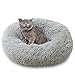 ComfyDegree Runde Haustier Katze beruhigende Bett, Haustierbett , Kissen Katze Bett, Runde Sofa Haustier Katze Haustier Bett, Maschine waschbar, rutschfest, weich & warm 50cm (grau)