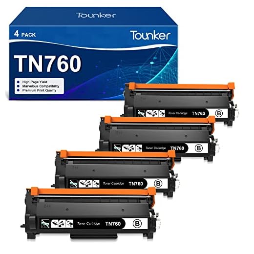Compatible TN-760 Toner Cartridge High Yield Replacement Tounker for Brother TN760 TN 760 TN-730 TN730 for Brother MFC-L2710DW HL-L2395DW DCP-L2550DW HL-L2350DW HL-L2390DW MFC-L2750DW (Black, 4-Pack)