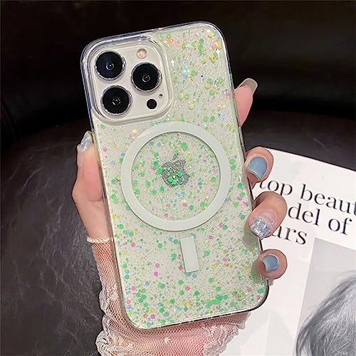Coque Arrière Souple iPhone 14 Pro Transparent Magnétique Paillettes ENILSA A104