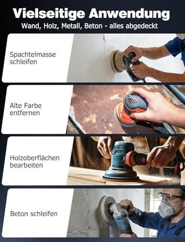 BESPOTCL Schleifgitter 150mm Klett 50 Stück | Körnung 80 120 180 240 320 | Für alle 150mm Exzenterschleifer und Schleifmaschinen