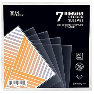 BIG FUDGE 25x Vinyl Record Outer Sleeves 7 inch | Durable & Wrinkle-Free | Crystal Clear & Made from High-Density Polypropylene | Best Vinyl Covers for LPs & Singles | 3 mil Thick, 7.42″ x 7.42 - Les Beatles, Paul McCartney, John Lennon, RIngo Starr, George Harrison