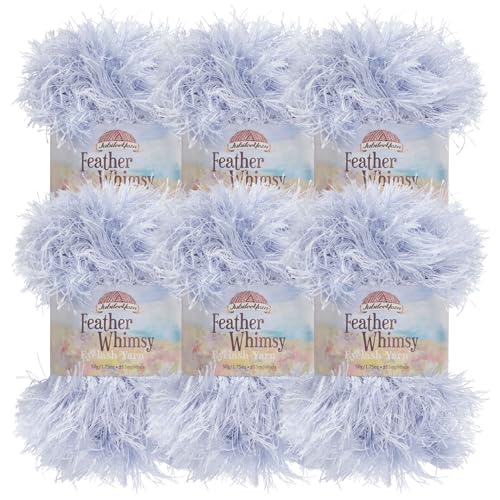 JubileeYarn Feather Whimsy Eyelash Yarn - Light Purple - 6 Skeins
