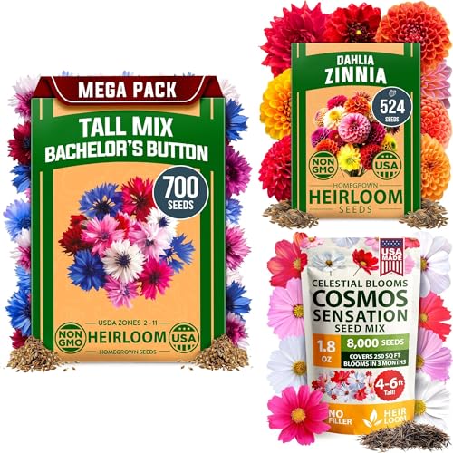 for Pollinator-Friendly Garden – Bachelor Button + Zinnia + Cosmos