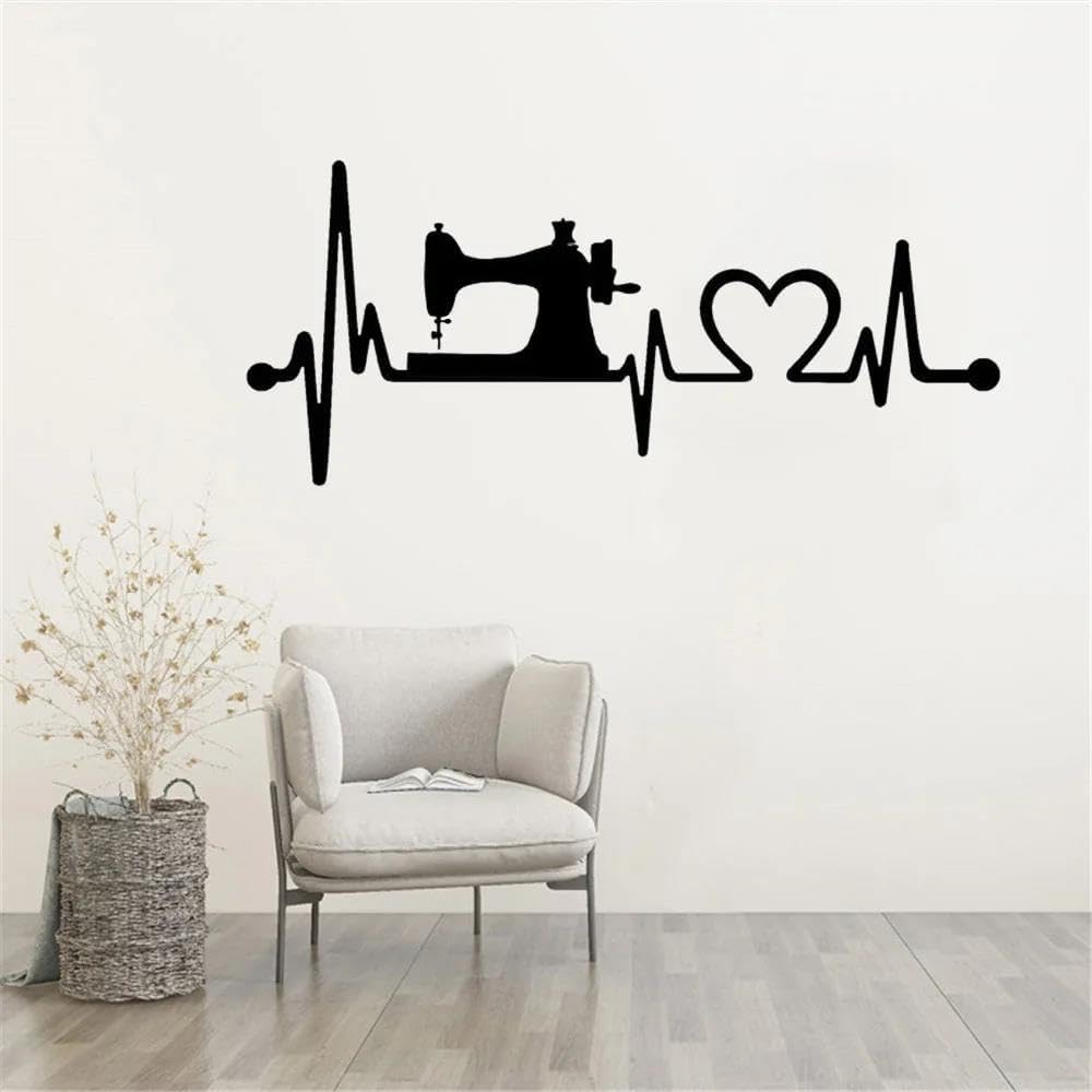 YOUSHIHUI Sewing Machine Heartbeat Lifeline Wall Sticker Love Sewing