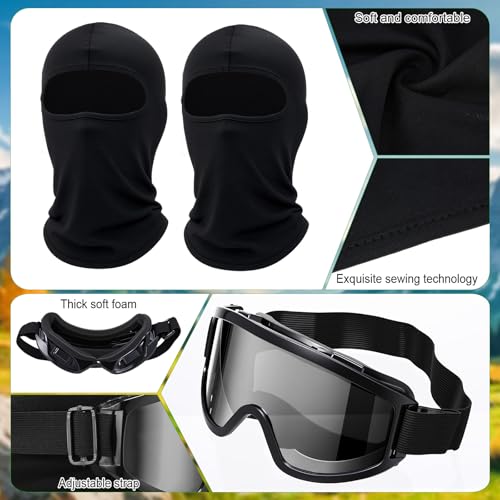 Image of Chicingyou 2 Pack Dirt Bike Goggles with 2 Balaclava Masks, Atv Motocross Motorcycle Goggles, UV Protection for Men Women