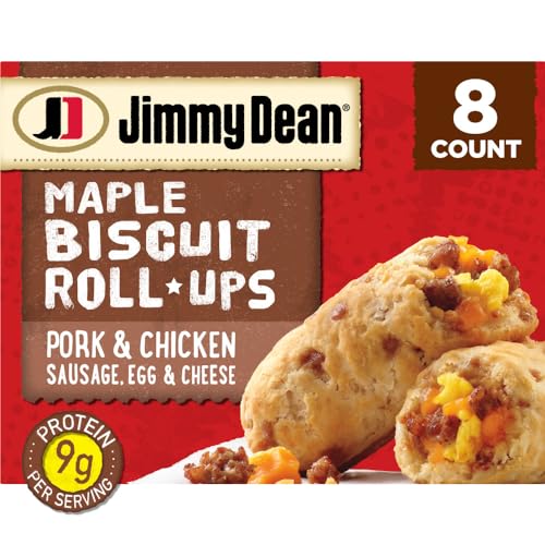 Jimmy Dean Maple Biscuit Roll Ups, Sausage Egg And Cheese, 8 Count (Frozen)