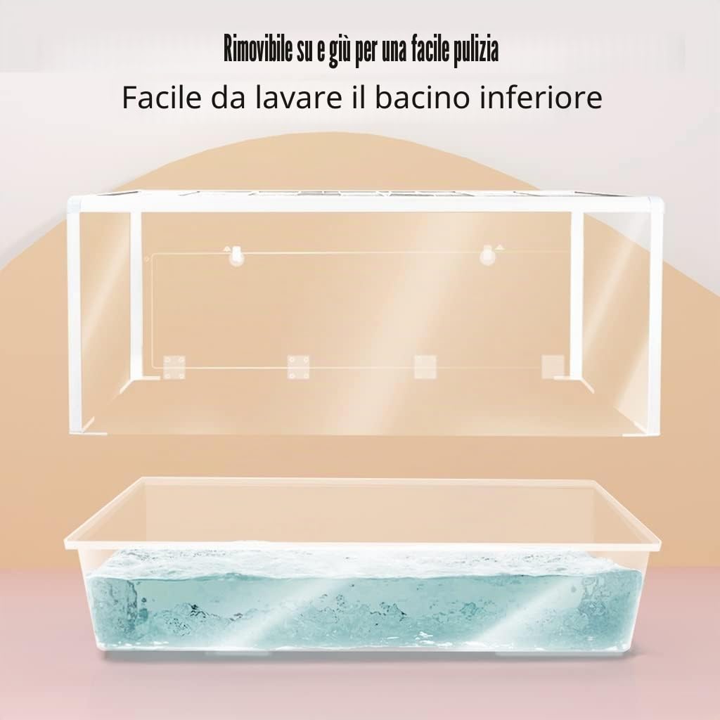 Gabbia per Criceti Grande, Casetta per Topi in Acrilico Trasparente, A Prova di Morso con Filo di Ferro - Gabbia Traspirante per Piccoli Animali - Ideale per Tenere Criceti, Topi E Altro Ancora!