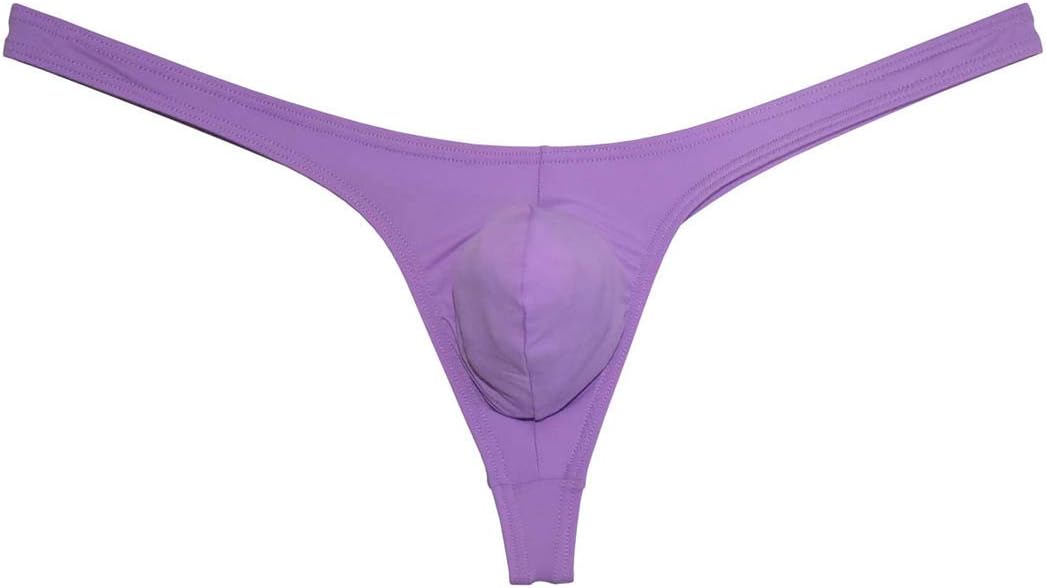 men's ice silk bikini thong underwear soft low-rise lingerie butt-flaunting pouch g-string