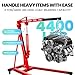 4400 LBS Engine Hoist, 2 Ton Folding, Lever and 4 Casters, 8 Ton Hydraulic Pump 4 Adjustable Position for Garage, Workshop, Automotive Repair