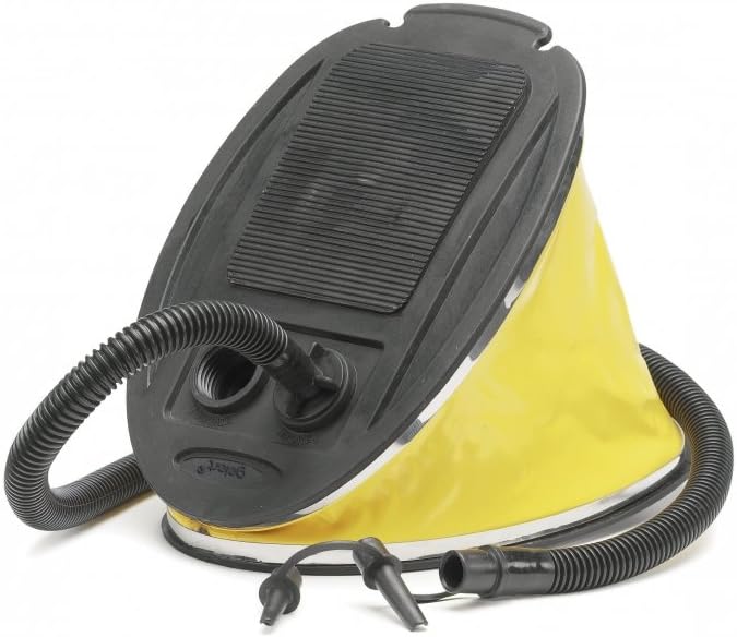 44168 Heavy Duty Bellows Foot Pump with Flexible Hose โ Yellow