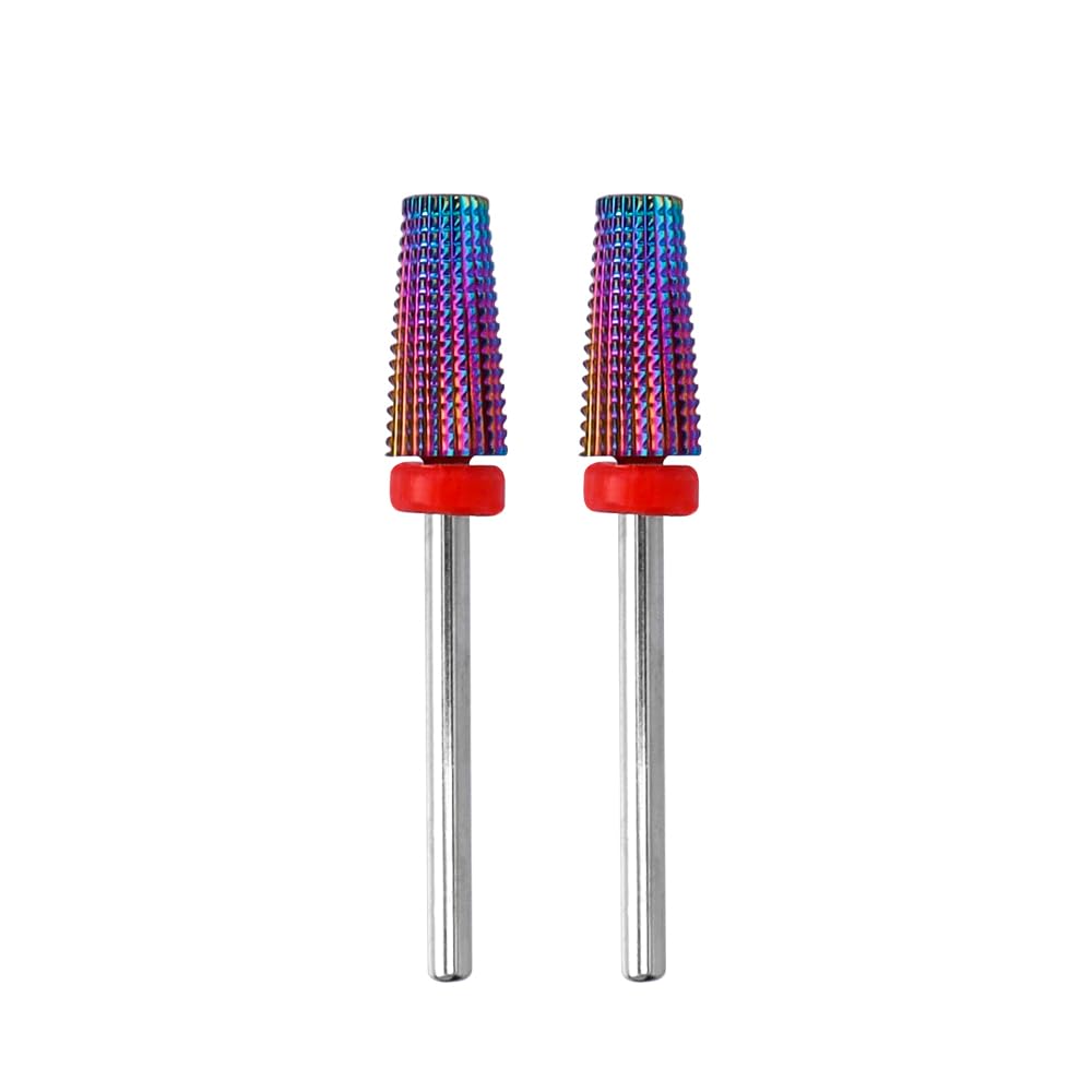 2 Piezas Brocas para Uñas Profesional, Rotación Bidireccional para Zurdos y Diestros, Rocas para Cutículas para Uñas Acrílicas para Pedicura Eléctrica Cabeza Molienda