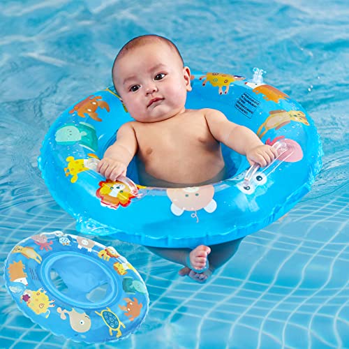 Boia de piscina para bebês com dossel UPF50+ em forma de carro inflável para natação com assento de
