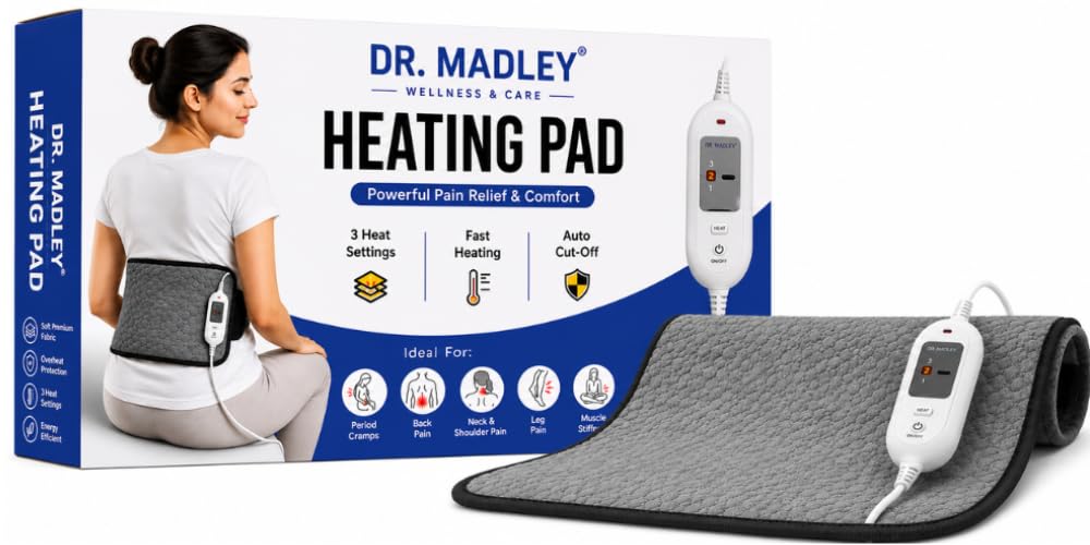 Electric Heating Pad for Pain Relief | Fast Heating | Soft Premium Fabric | Overheat Protection | Adjustable Heat Settings | Heat Therapy for Back, Neck, Shoulder, Waist, Legs & Muscle Pain-image-1