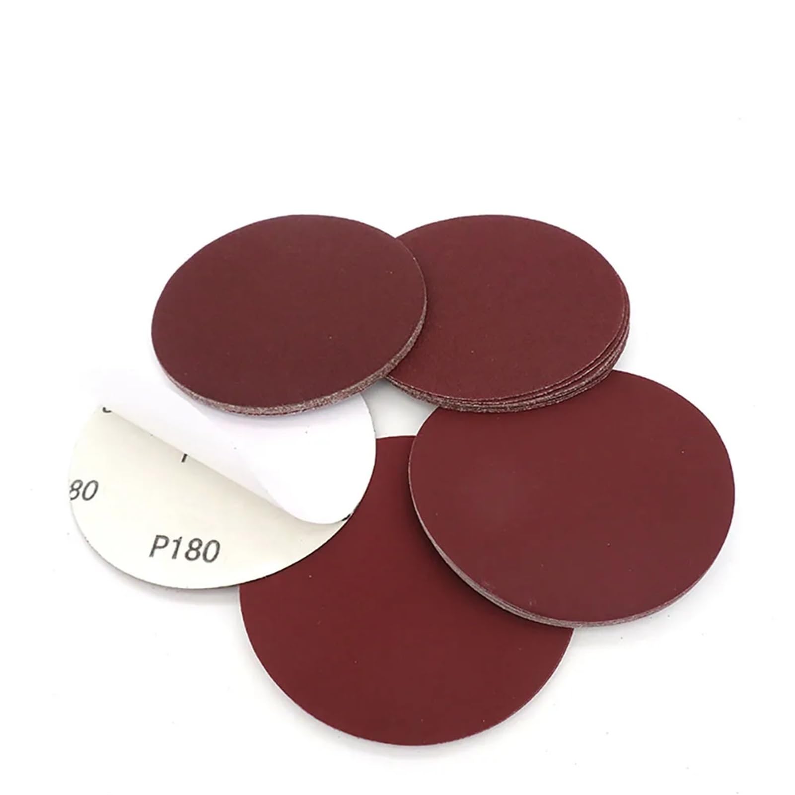 5 Zoll 125mm selbstklebende Schleifscheiben rotes Aluminiumoxid-Schleifpapier(20pcs,320)