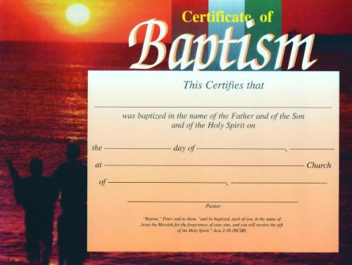 Certificat de baptême sunset et parrainage républicain imprimé cartonné lot de 6