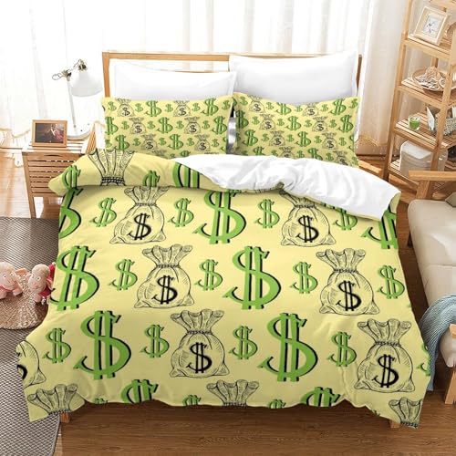 Housse de couette microfibre symbole argent parure lit 3D 135x200