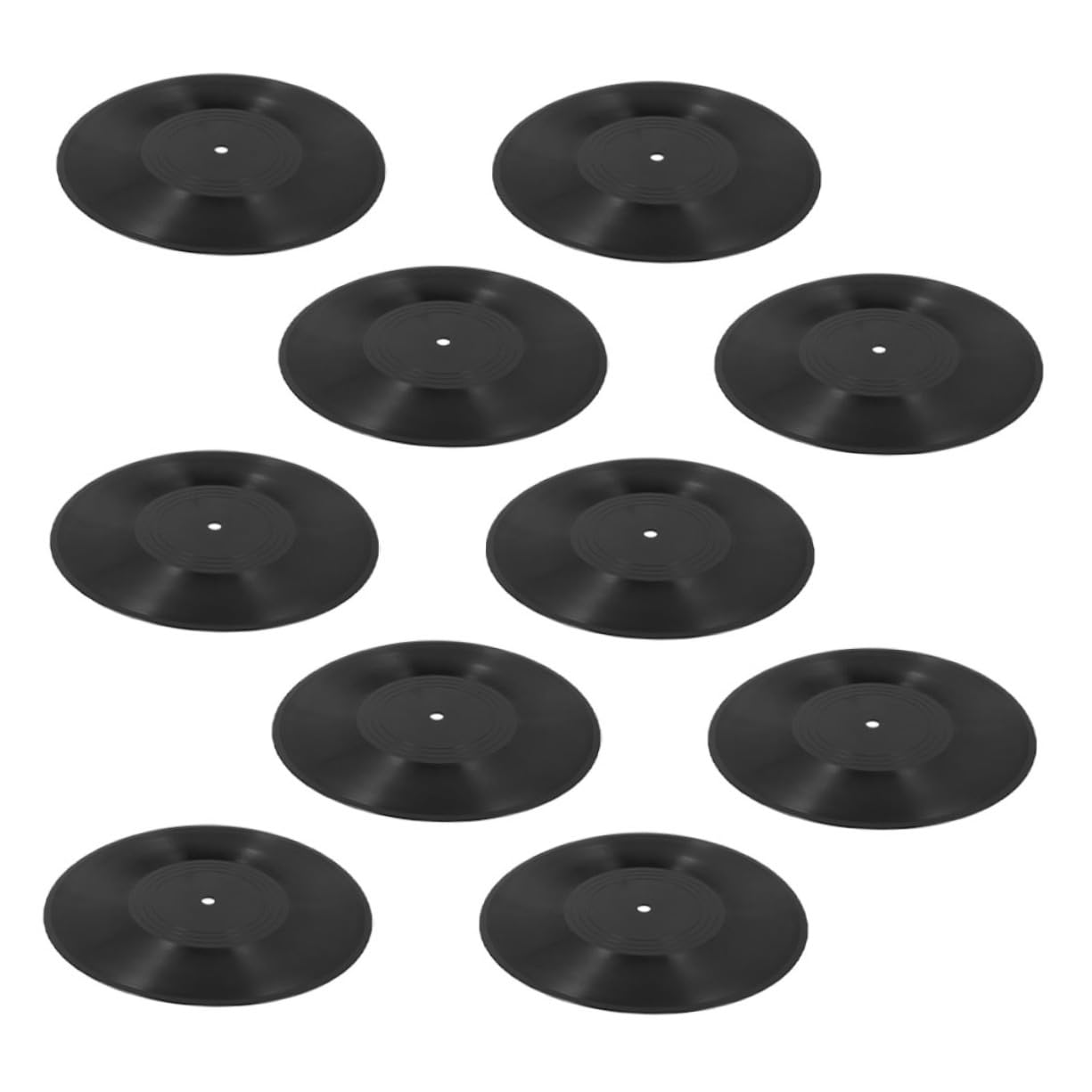 Amosfun Dischi in Vinile Finti Neri in Plastica 10 Pezzi Facili da Installare Decorazioni da Parete Artistiche Vintage 12 Pollici per Arredamento Casa e Feste a Tema Disco