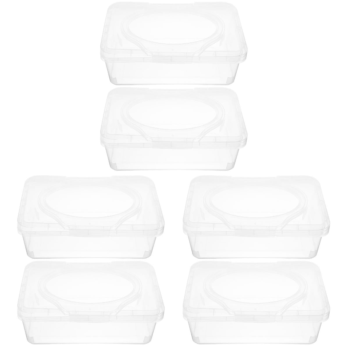 Ciieeo 3 Ensembles Boite À Essuyer Distributeur De Lingettes Lestées Porte Lingettes Salle De Bain Distributeur De Lingettes pour Salle De Bain Récipient Transparent PP 2 Pièces * 3