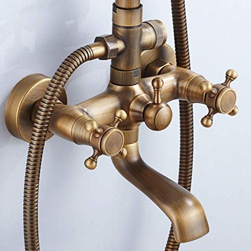 Luxury Vintage Shower System with Hand Shower and Rain Shower Bars | Shower Set with Mixer Incl. miniatura 3