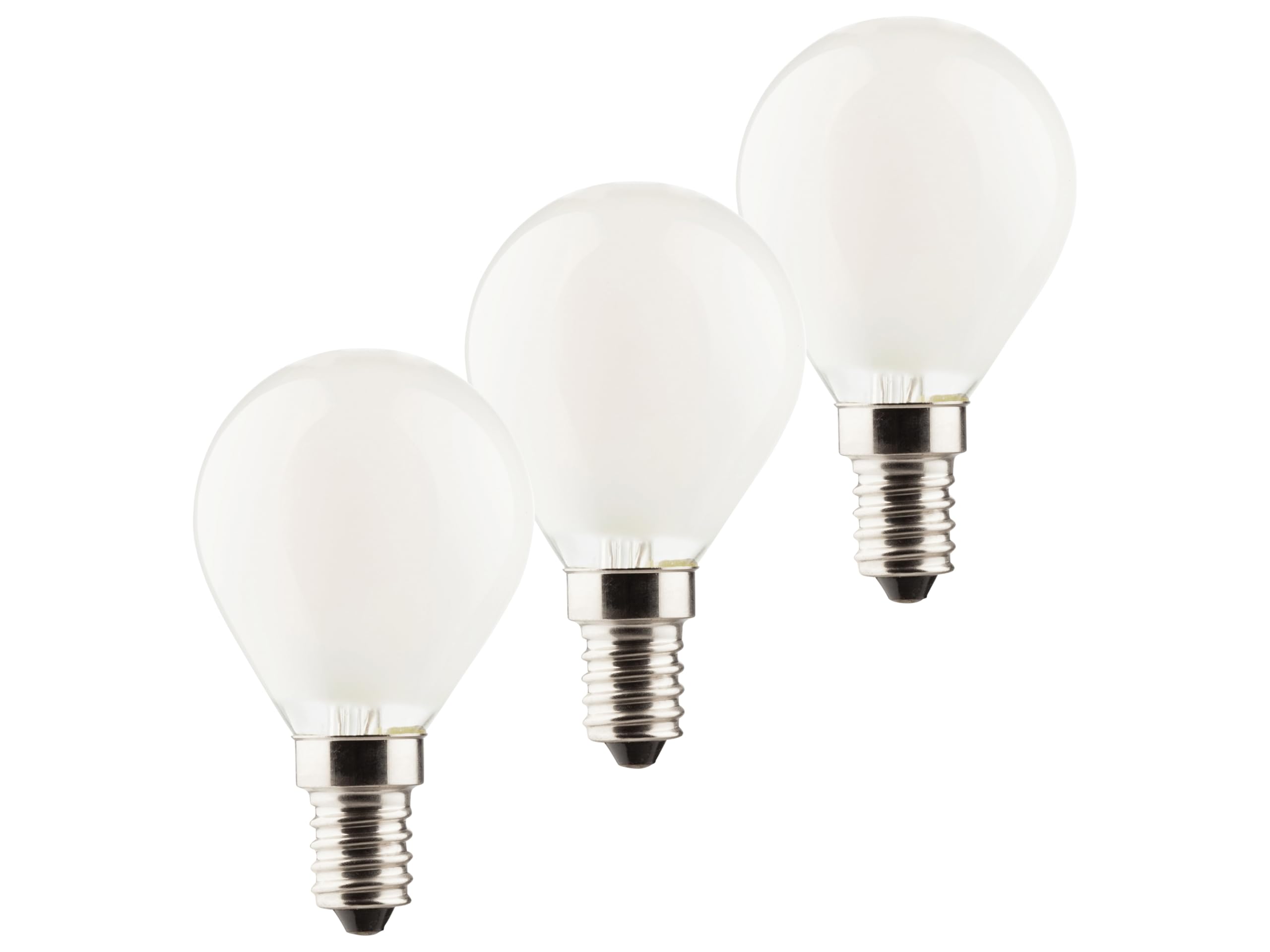 Müller-Licht – 400294 Set A + +, Juego de 3 Retro de LED, forma de gota, equivalente a 40 W, cristal, 4 W, E14, Plata, 4.5 x 4.5 x 8 cm