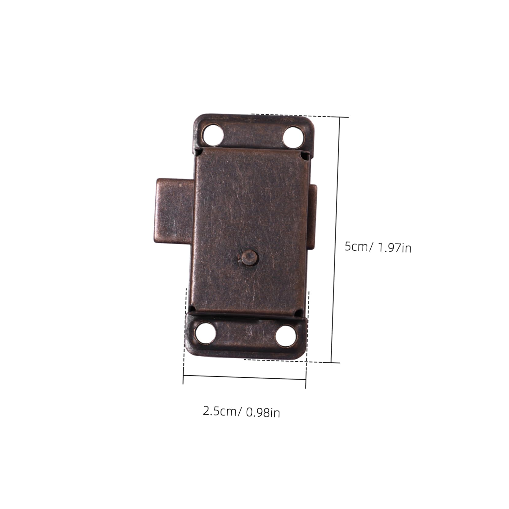 Housoutil Pack of 2 Small Antique Flush-Mounted Lock Furniture Decorative Lock for Jewellery Antique Cabinet Lock Old Lock Replacement Locker Door Lock - Image 2