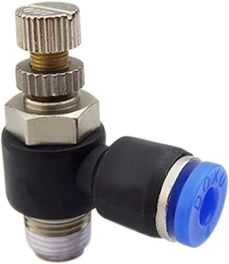 6PCS SL Series 1/8" 1/4" 3/8" 1/2" External Thread Cylinder Throttle Valve Air Pressure Regulator Pneumatic Fittings (Color : SL12-01 (6PCS A LOT))