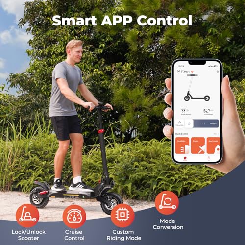 Circooter Electric Scooter for Adults, 330LBS Max Load, 25 Miles Max Range, 28 Mph Top Speed, 800W Powerful Motor, 10\'\' Off-Road Tires Scooter Electric with APP