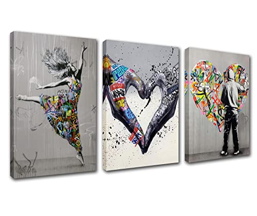 Art Mural Banksy Graffiti Peinture Toile | Décoration Murale Moderne Chambre Fille Garçon