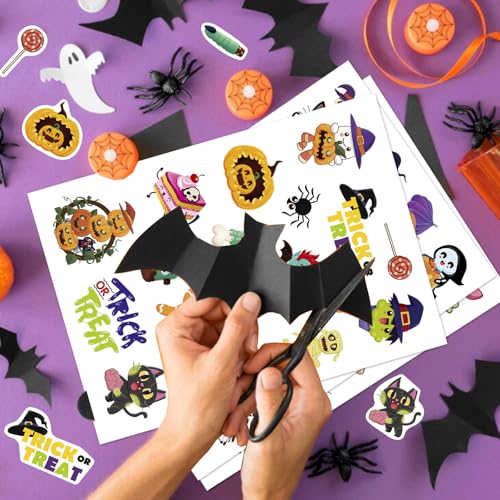 Fyvadio Autocollants d'Halloween, 290pcs Autocollants d'Halloween pour les enfants, Autocollants en vrac pour les enfants Petits autocollants mignons pour les sacs de friandises, sacs de goodies – vue 7