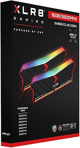 Vista 15 de PNY XLR8 Gaming 8GB DDR4 3200MHz (PC4-25600) CL16 1.35V RGB Memoria de escritorio (DIMM) - MD8GD4320016XRGB