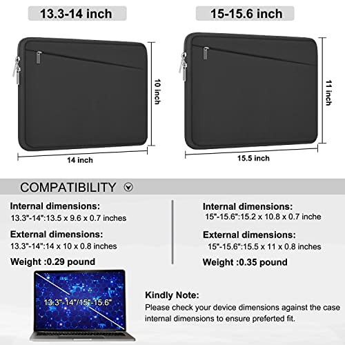 Image of 15.6 inch Laptop Case, Durable Computer Carrying Bag Protective Case Briefcase Handbag with Front Pocket, Laptop Sleeve Cover for 15.6 Inch HP, Dell, Lenovo, Asus, Notebook, Grey