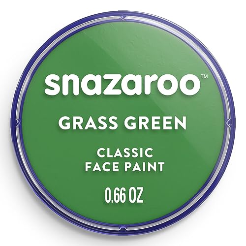 Snazaroo - Pittura Per Viso e Corpo, Trucchi da Viso per Travestimenti, per Bambini e Adulti, 18ML, Colore Verde Prato
