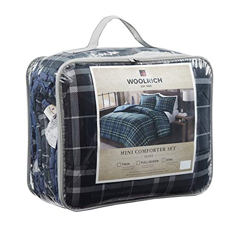 Woolrich Comforter Set, Cabin Lodge, Warm Cover For Colder Season, Modern Cottage-Inspired Down Alternative Ultra Soft Microfiber Bedding, Matching Sham, Plaid Navy Full/Queen 3 Piece #TOP4
