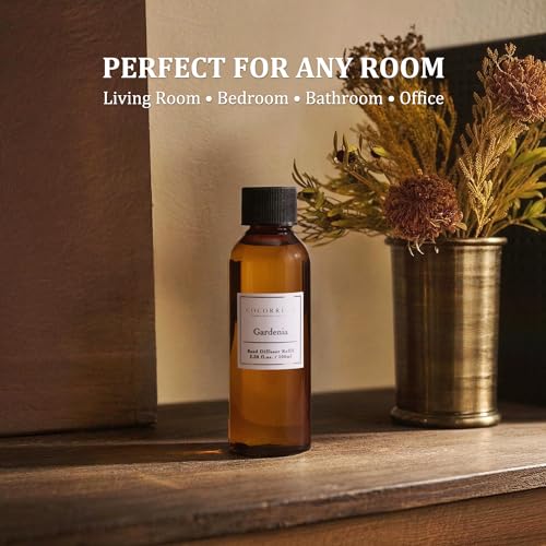 Image of COCORRINA Reed Diffuser Refill Set, 10.2oz Scented Oil Refill 3 Pack, Clean Linen, Cashmere Vanilla, Gardenia, Long Lasting Oil Diffuser Refill with 18 Sticks for Bathroom & Bedroom
